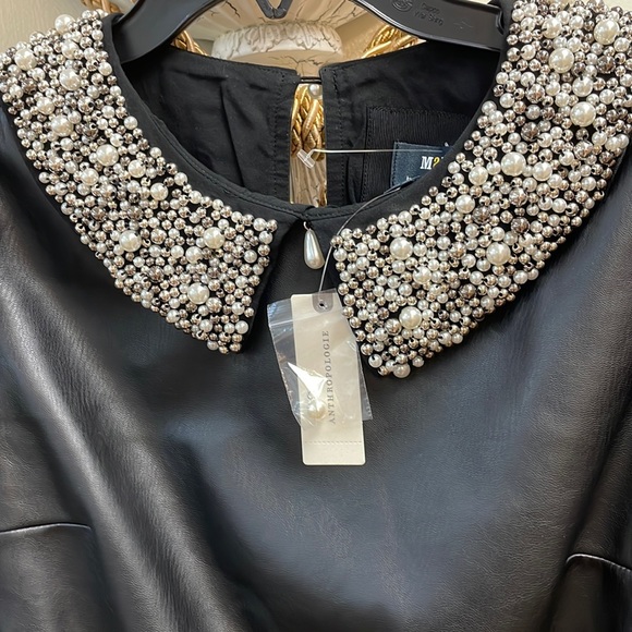 New Women’s Maeve Faux Leather Puff-Sleeve Blouse By Anthropologie!!🔥🔥🔥 - Picture 10 of 16
